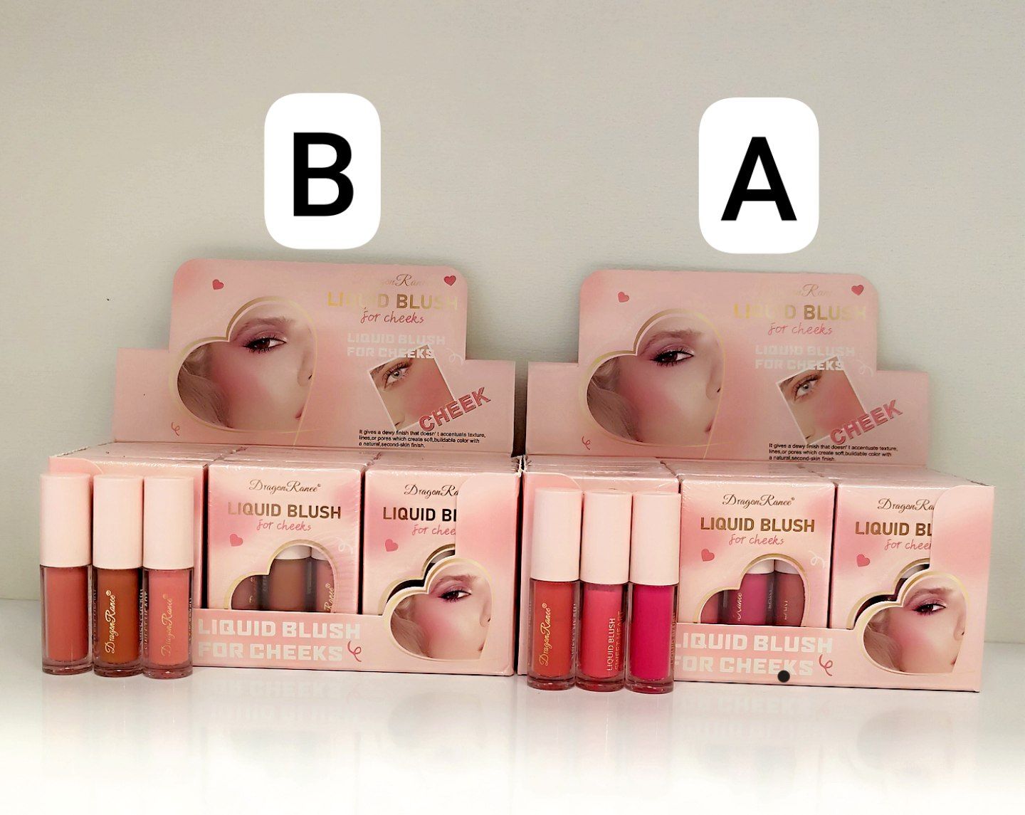 رژگونه مایع دراگون ۳ تایی در مو های A.B